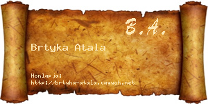 Brtyka Atala névjegykártya